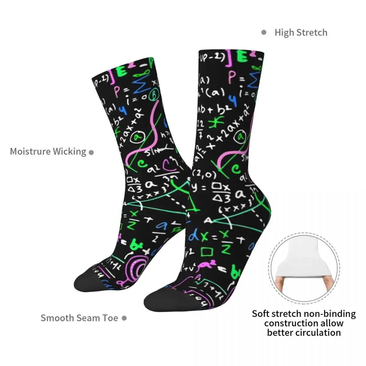 GEOMETRY EQUATIONS Socks Harajuku High Quality Stockings All Season Long Socks Accessories for Unisex Birthday Present