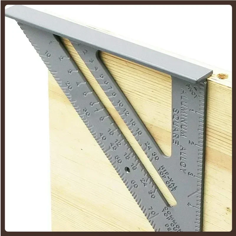 

7 Inch Triangle Ruler Black Angle Squrae Rafter Square Protractor High Precision Aluminum Alloy Triangle Ruler Woodworking Tools