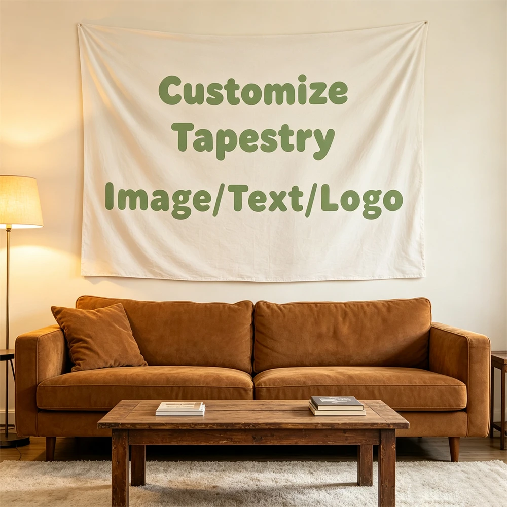Customizable 2D Flat Wall Hanging Tapestry High Definition Personalize Photo/Text/Logo Options Multiple Sizes Available