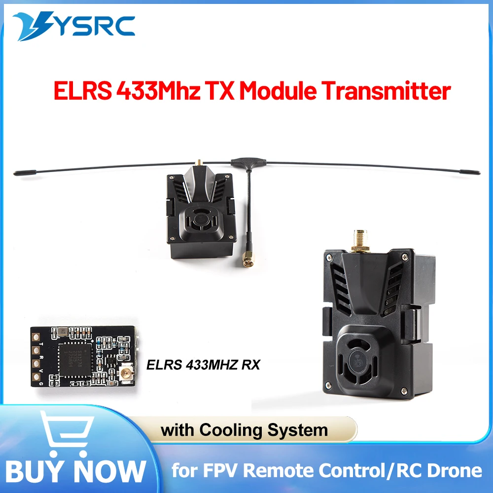 ELRS 433MHz TX Micro Radio Transmitter 1000mW High Frequency Head /Nano 433Mhz RX Receiver 25-500mhz Refresh Rate with T Antenna