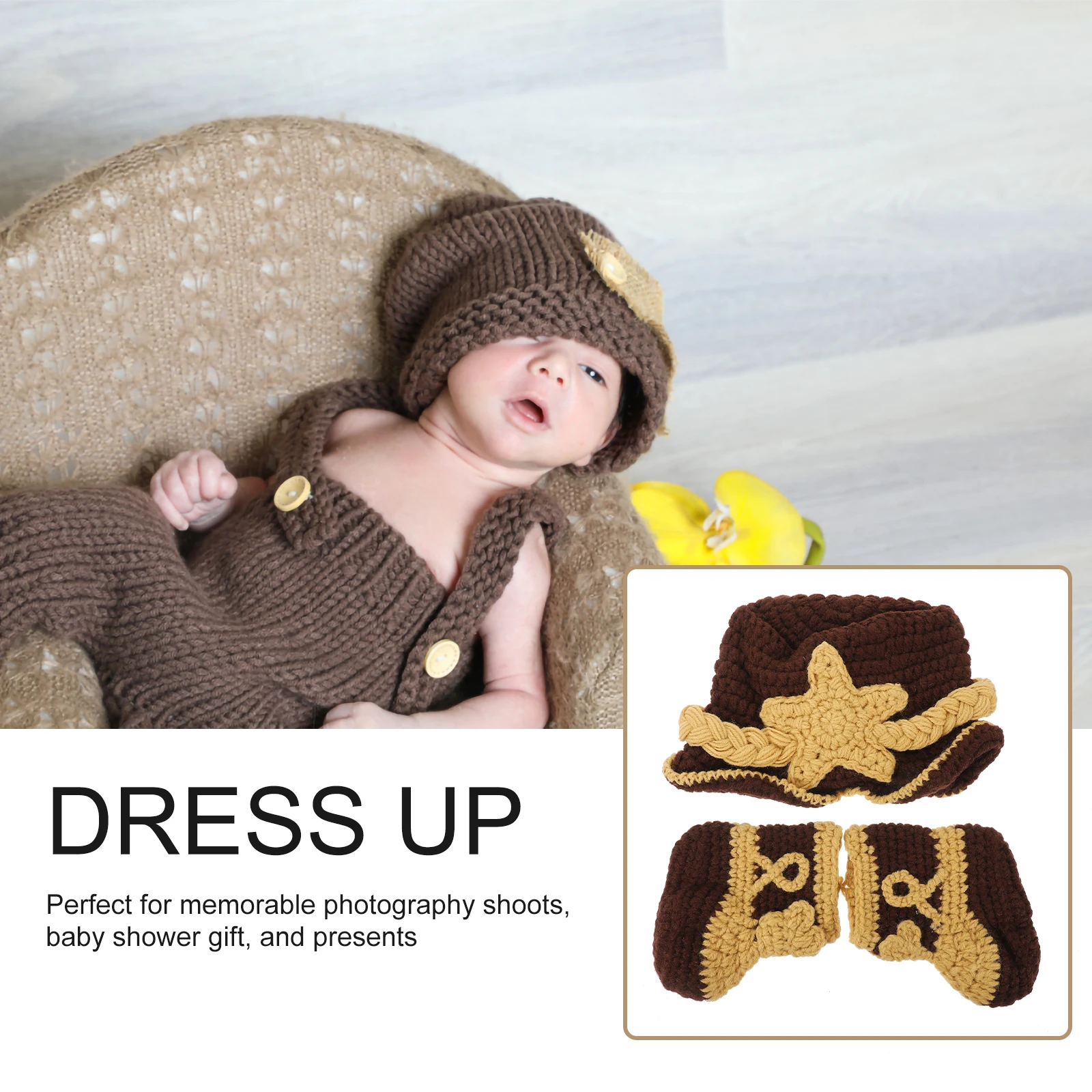 

2 Pcs Beanie Infant Newborn Photography Clothes Photoshoot Costume Toddler