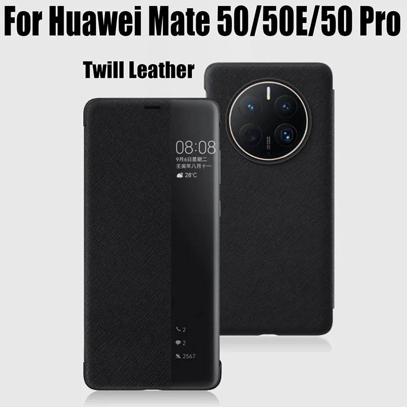 Official Original Smart View Call ID Leather flip Cover Case for HUAWEI Mate 50 40 Pro Plus Mate 30 Pro P20 P30 P40 P50 Pro