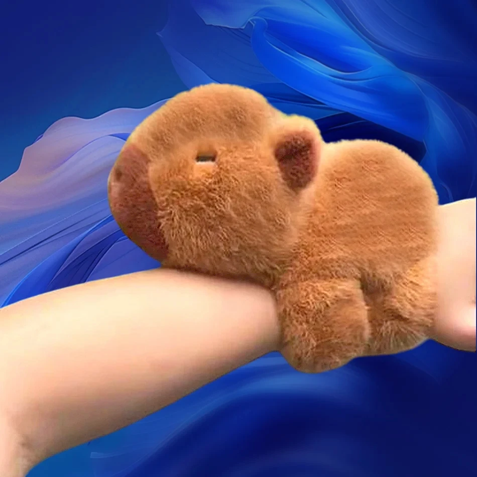 

New Lovely Kawaii Capybara Animal Slap Snap Wrap Wristband Bracelet Capybara Plush Hand Ring Wristband Kid Toys Birthday Present