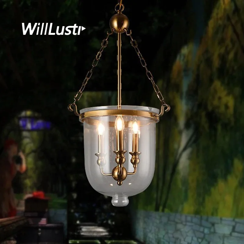 Glass Bucket Pendant Lamp Iron Candle Suspension Light Hotel Cafe Bar Mall Shop Industrial Hanging Ceiling Chandelier