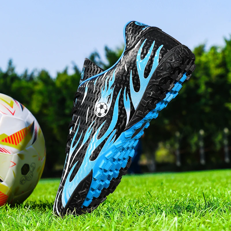 

A pair of durable football shoes for children, with a perforated sole design, providing both comfort and durability. MZ-267