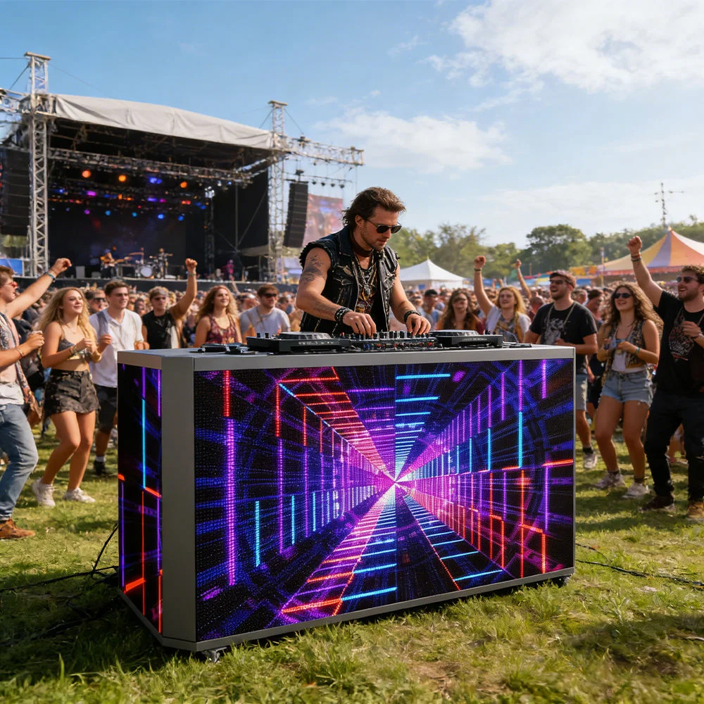 Cabina Dj Plegable, Mesa De Dj, Dj Booth LED  Screen Display for Disco Party Festival Events bar Club