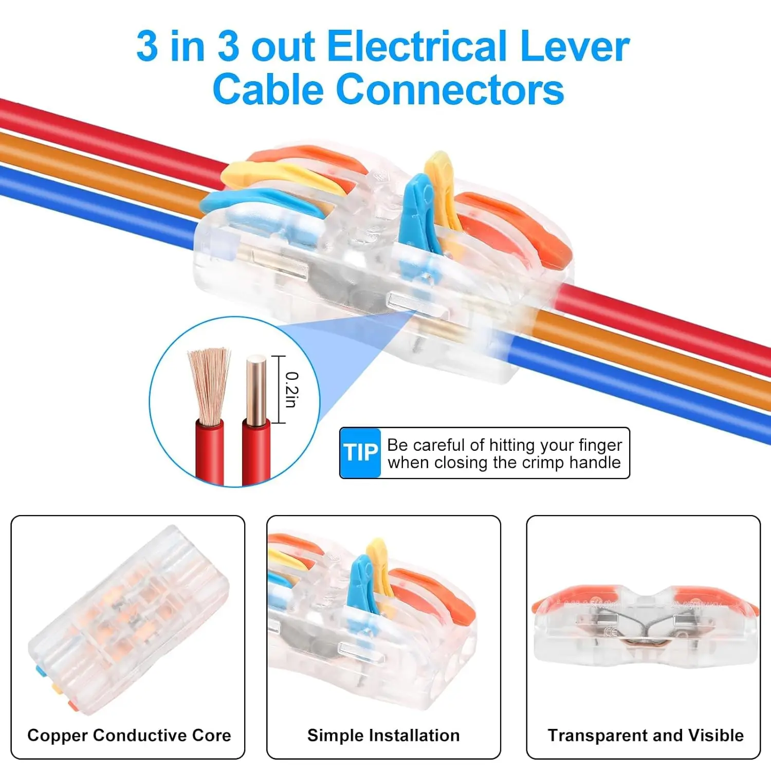 IP68 Waterproof Cable Connector Quick Connection 2 In 2 Out 2/3 Pin Electrical Terminal Adapter Wire Connector