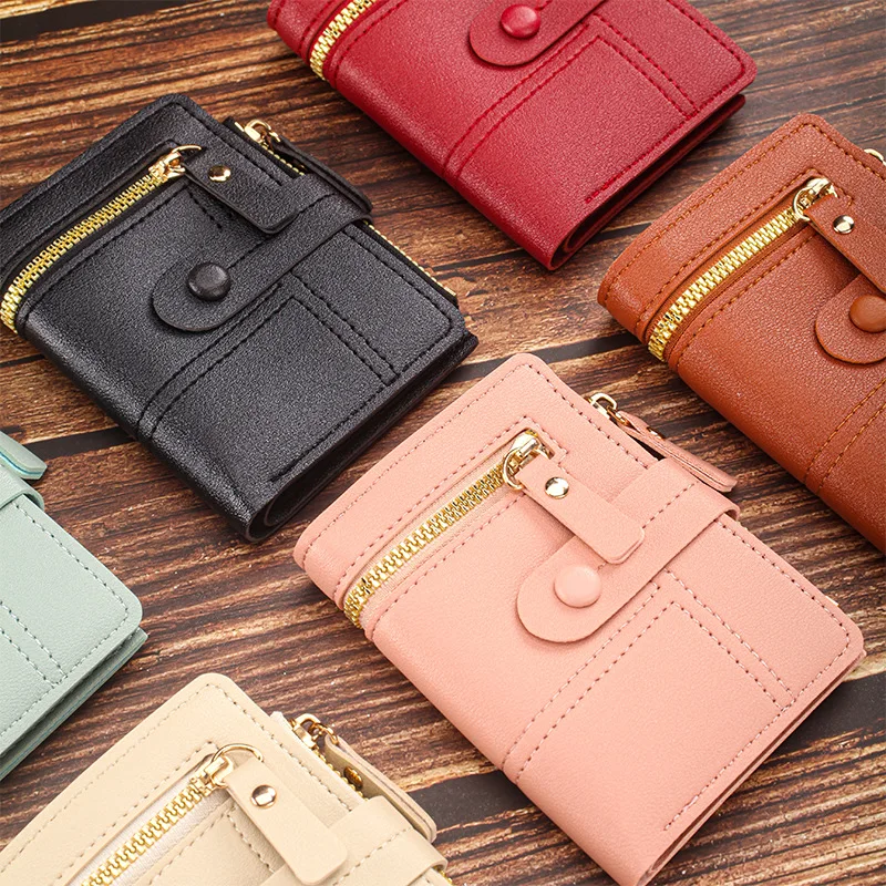 Western Hasp Patchwork PU Leather Women Wallet Multi Card Slots Short Purse for Ladies