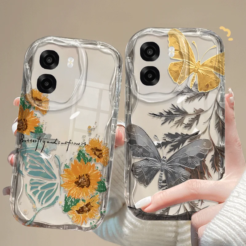 Flexible TPU Case For OPPO A6x A6k A6t A6 5G 5G Protective Cover Shockproof Butterfly Pattern Fundas