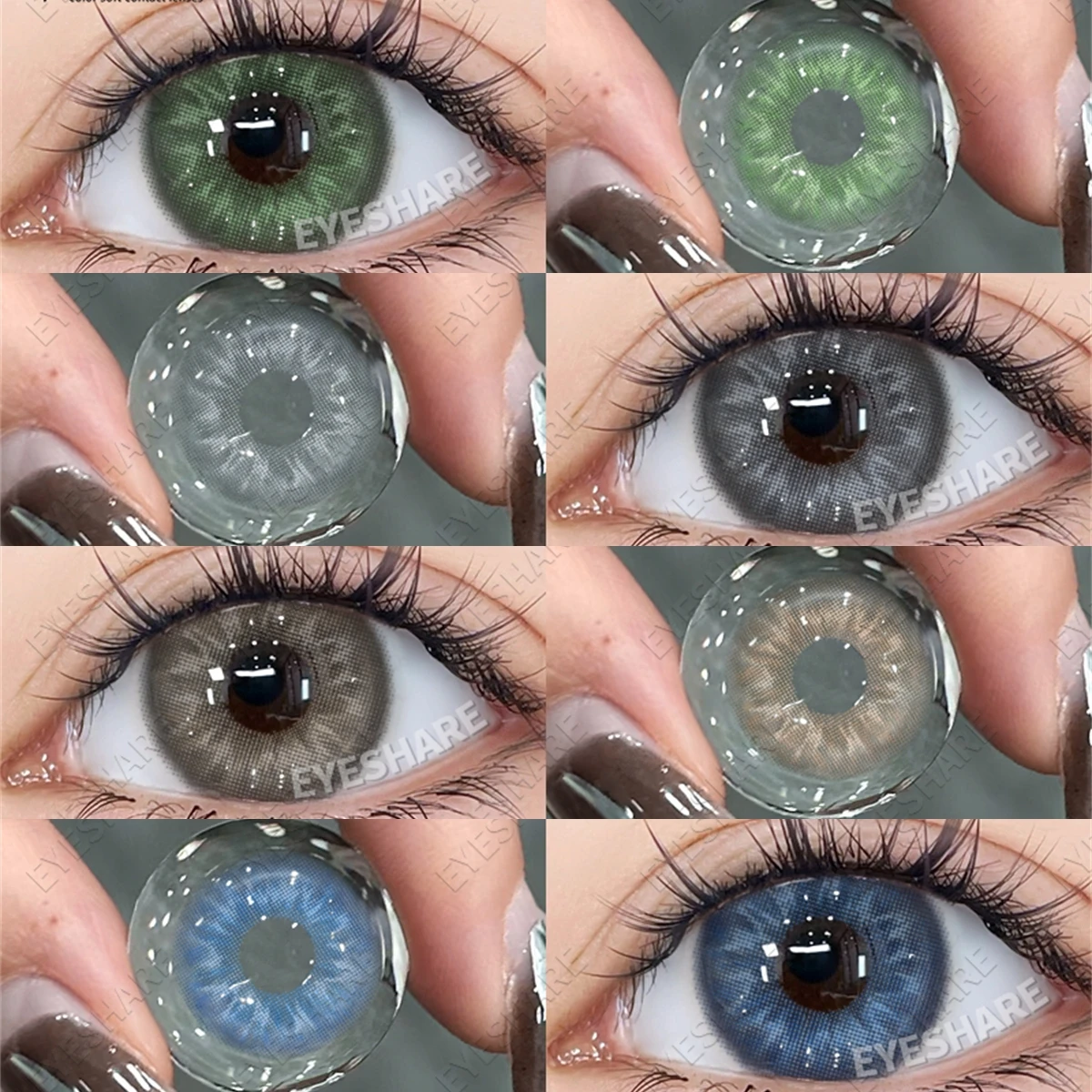 EYESHARE Neue natürliche Farbkontaktlinsen, braune Kontaktlinsen in Blau und Grün, jährlich hochgraue Pupillenqualität, kosmetische Augenlinse