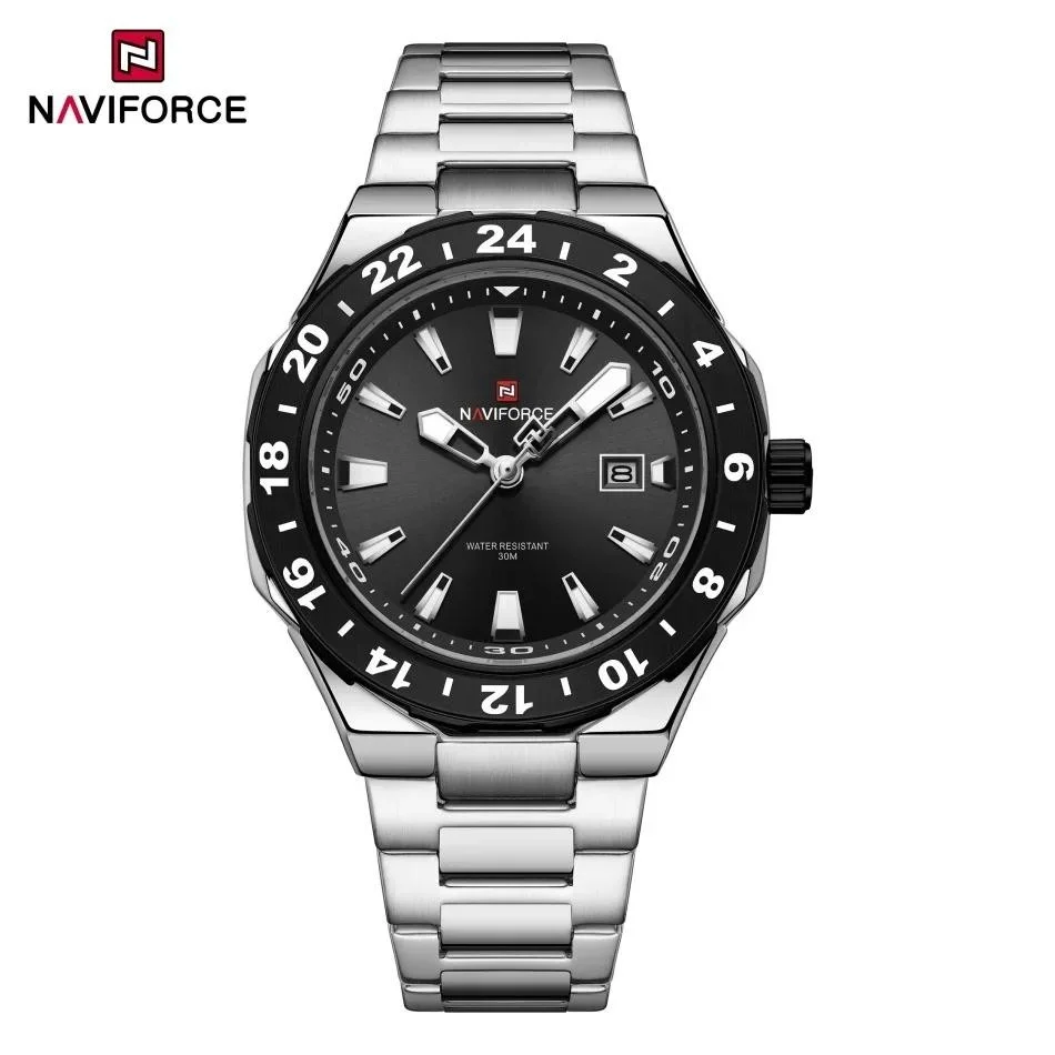 

NAVIFORCE NF9249 часы для мужчин спортивные роскошные кварцевые часы со светящимся календарем водонепроницаемые наручные часы из нержавеющей стали