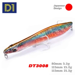 D1 Pencil Popper Fishing Lures 80mm 115mm AutoWalker Decoy Floating&Sinking Hard Bait Wobblers Long Casting For Bass Pike Tackle