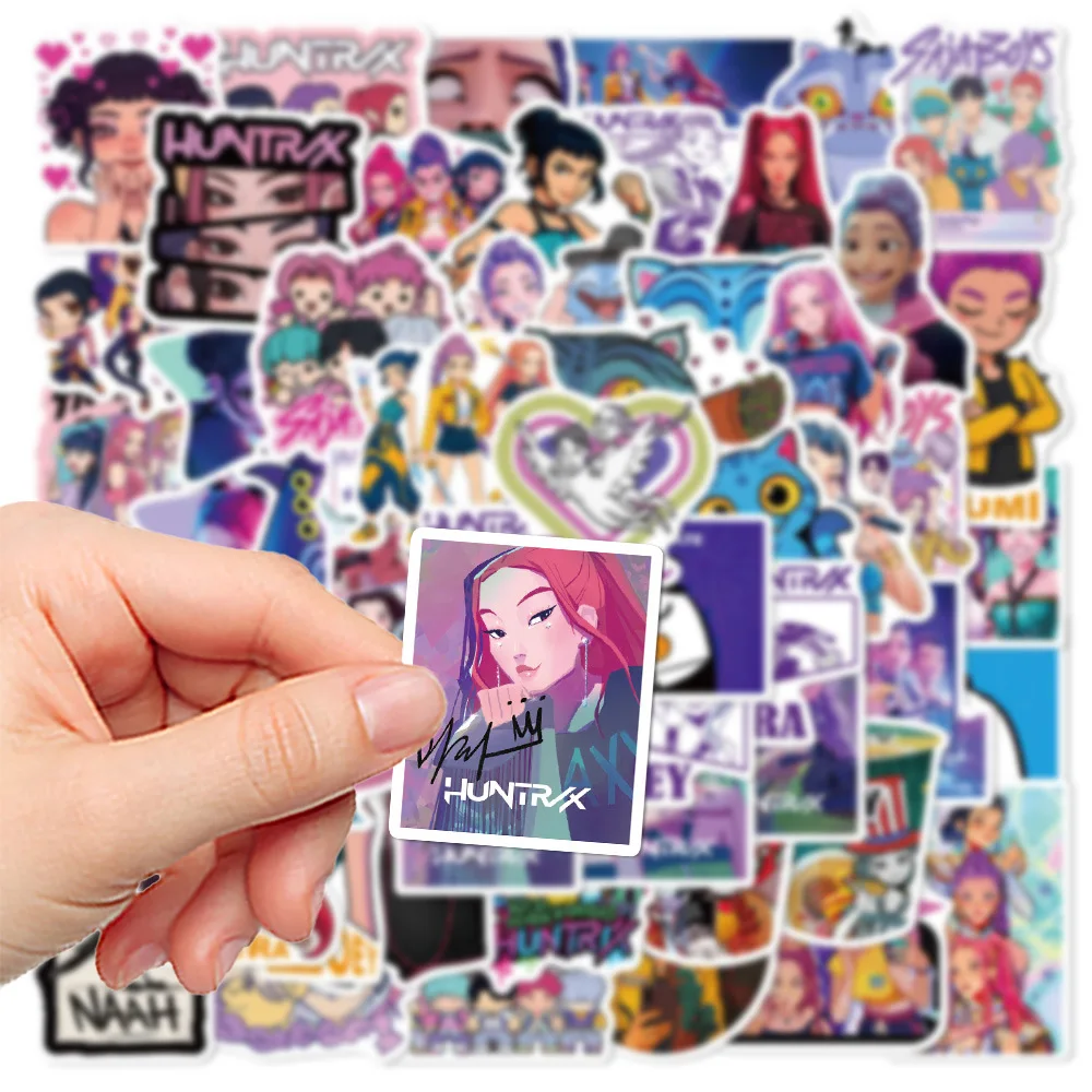 สติกเกอร์ลายการ์ตูน K-POP DEMON HUNTERS HUNTR/X จำนวน 60 ชิ้น สำหรับตกแต่งโทรศัพท์ กีตาร์ แล็ปท็อป โน้ตบุ๊ก กระเป๋าเดินทาง กันน้ำ ของเล่นเด็ก # ซี