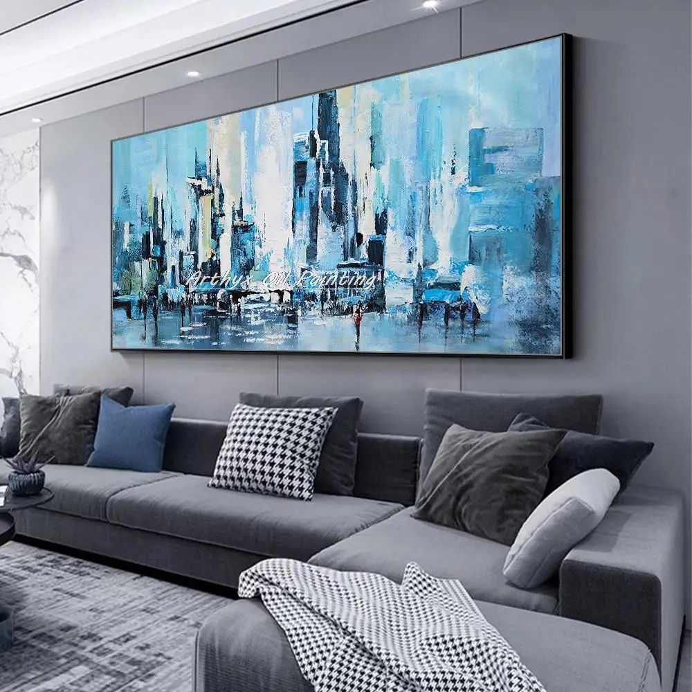 

Arthyx Large Handpainted Abstract Citr Landscape Oil Paintings On Canvas Modern Wall Art Picture For Living Room Home Decoration