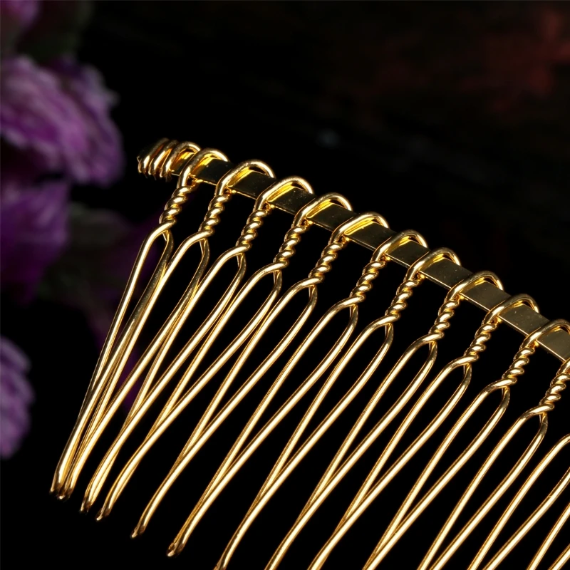 ZB91 Fancy DIY Metal Hair Clip Combs Side Hair Clip Bridal Wedding Veil Combs Blank Metal Hair Clips Gift for Girls Women