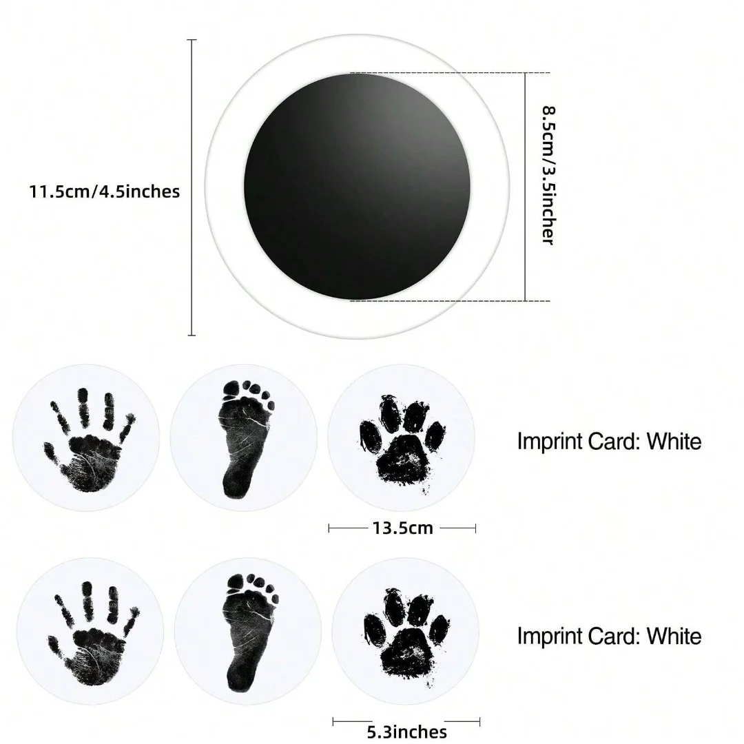 1Pack Black Pet & Baby Handprint And Footprint Inkless Touch Kit, Dog & Cat Memorial Supplies