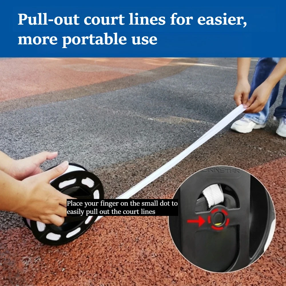Portable Badminton Court Boundary Line, Pre-Measured Tape for Pickleball, Volleyball & Shuttlecock