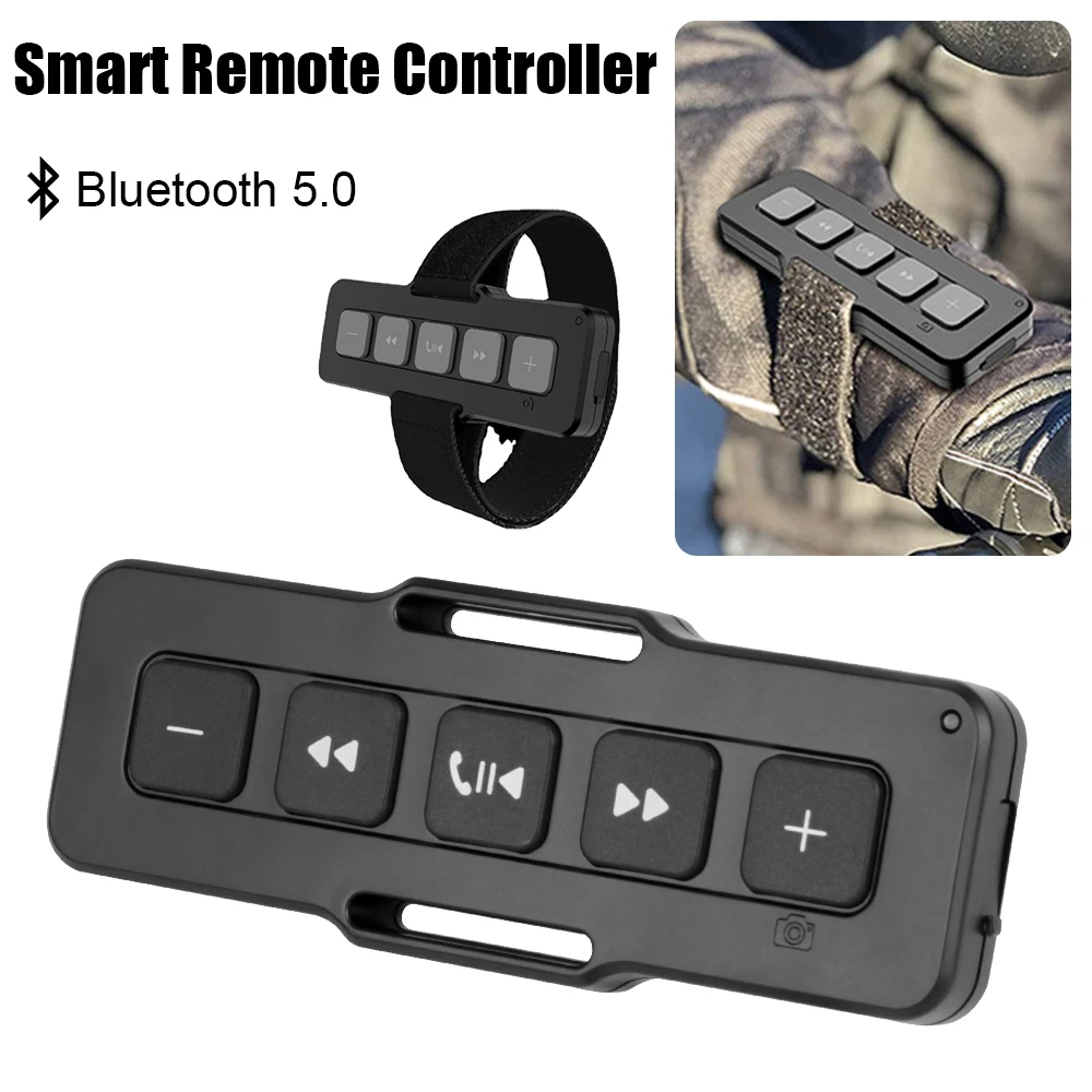 Bike Handlebar Media Control Bluetooth 5.0 Waterproof Hands-free Calls Motorcycle Remote Controller For Car Outdoor Sports