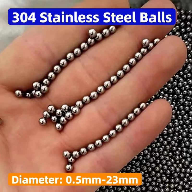 10-1000Pcs 304 Stainless Steel Balls Solid Precision Ball 0.5 0.7 0.8 1 1.5 2 2.381 2.5 3 3.5 4 4.5 5 6~23mm Bearing Steel Ball