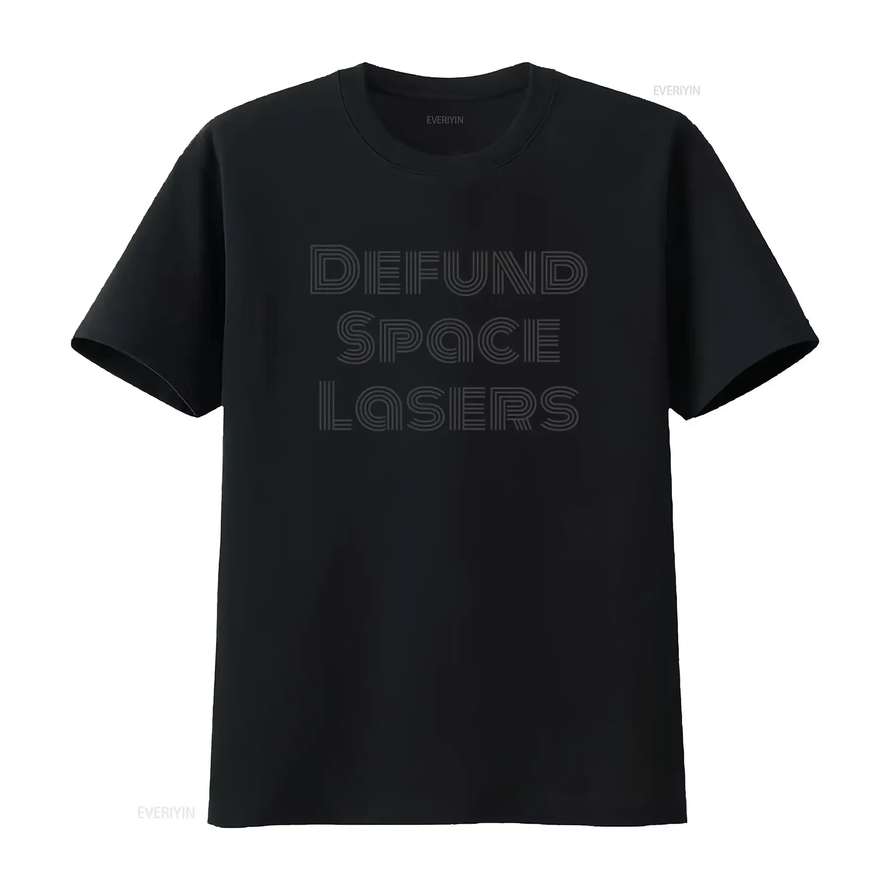 Defund Space Lasers Heavy Cotton T Shirt vintage Washed Versatile homme Soft Slightly Comfortable graphic Casual streetwear