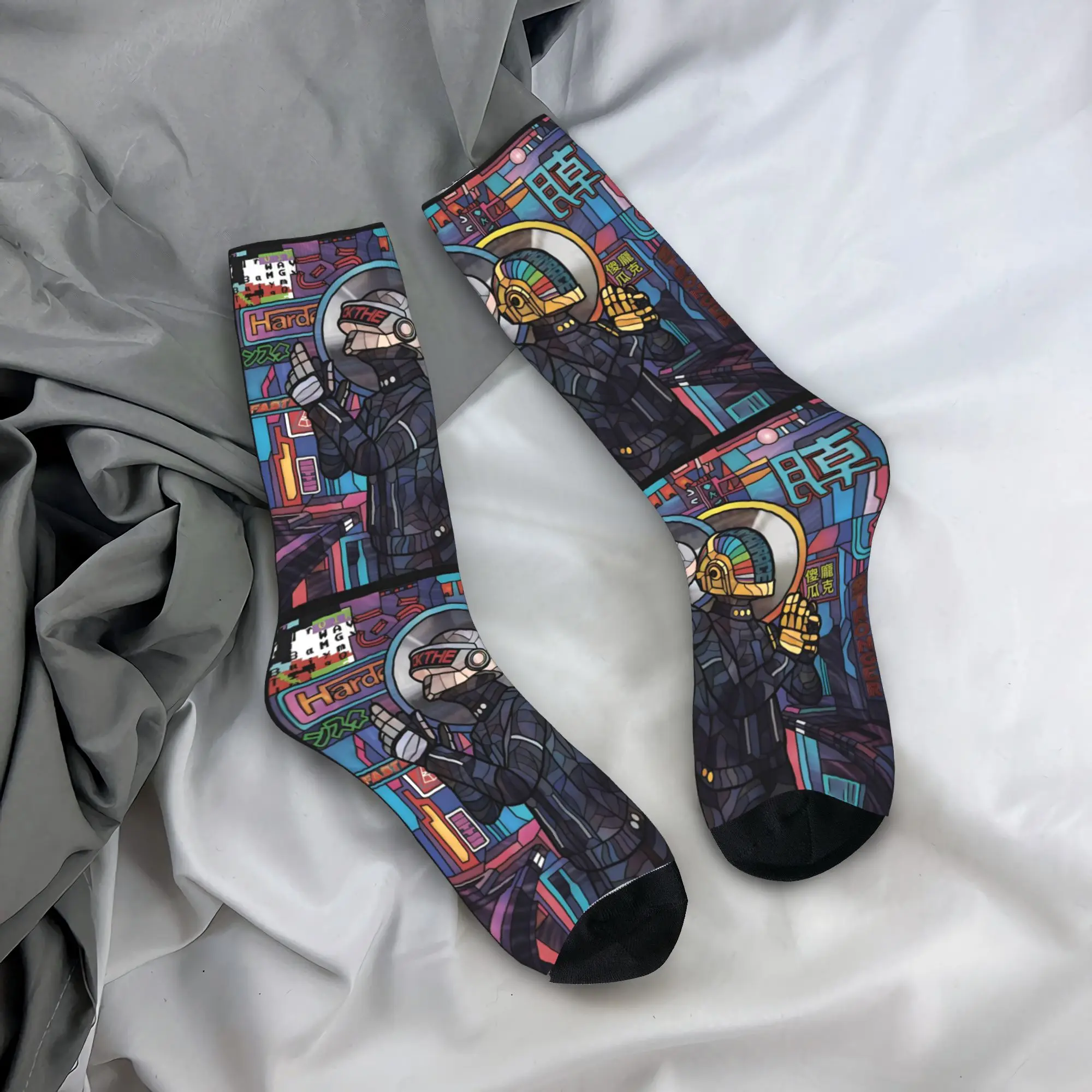 

Женские и мужские носки Daft, панк-рок-группа, чулки, осенние модные дышащие носки, нескользящие носки для занятий спортом на открытом воздухе