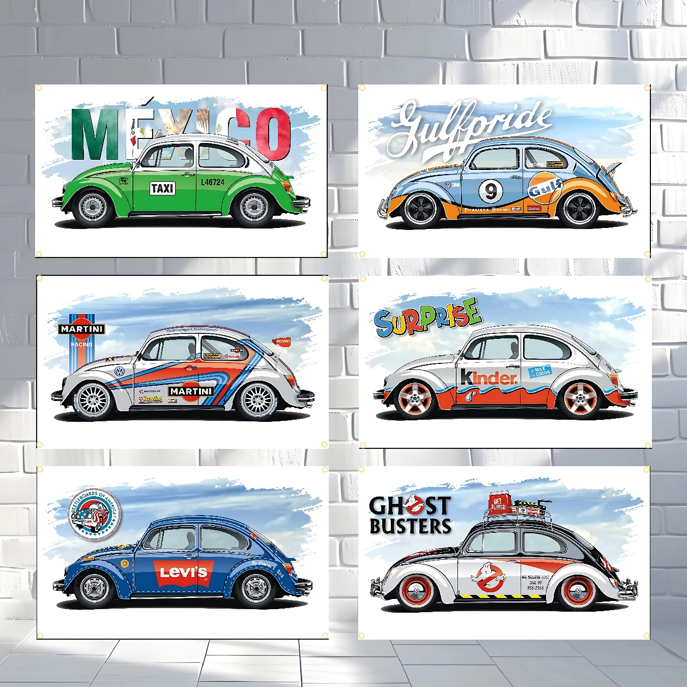 V-VW Bug Beetle Classic Car Flag Polyester Printed Banner For Home Decoration