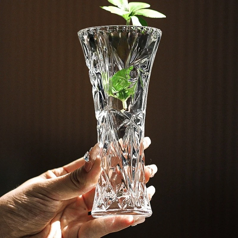 

Crystal glass water raising small vase wedding gift living room flower arrangement countertop ornament