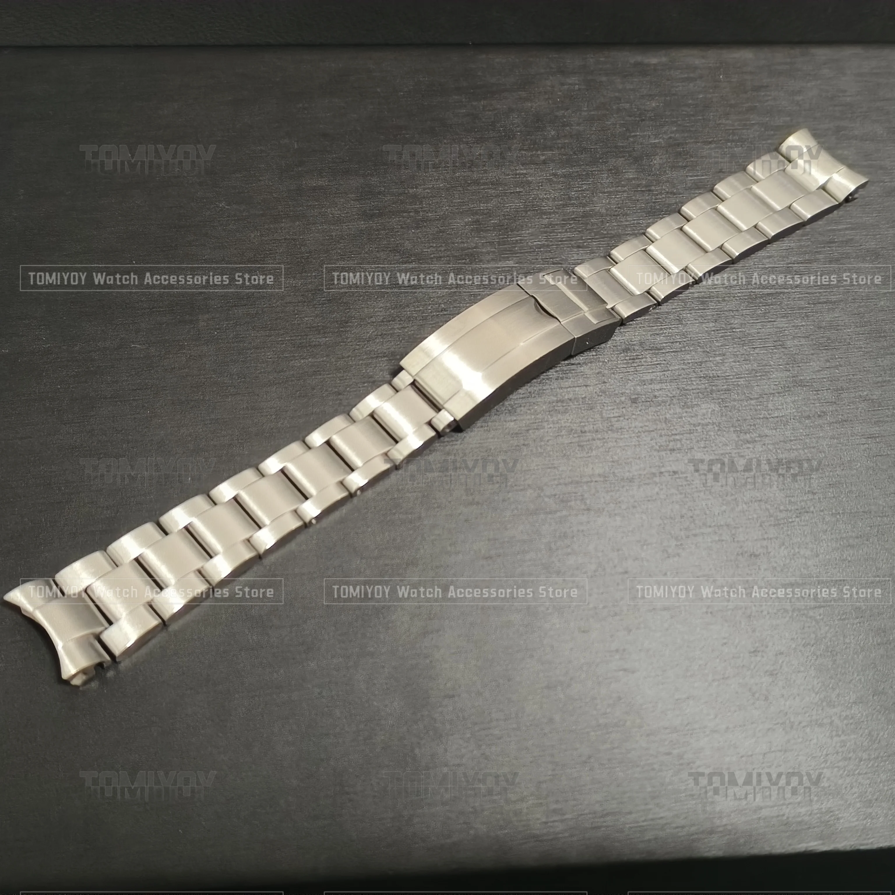 20MM 21MM Solid Curved End Gold Black Silver Brush Polish Oyster Watch Strap Bracelet Fit For Rlx DYN Mechanical watch