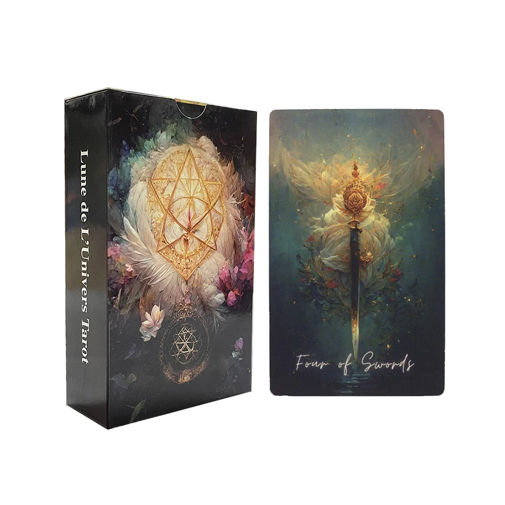 12x7CM Lune de L’Univers Tarot decks ever come Each card is a colorful work of art with Guide Book Divination12x7cm Golden