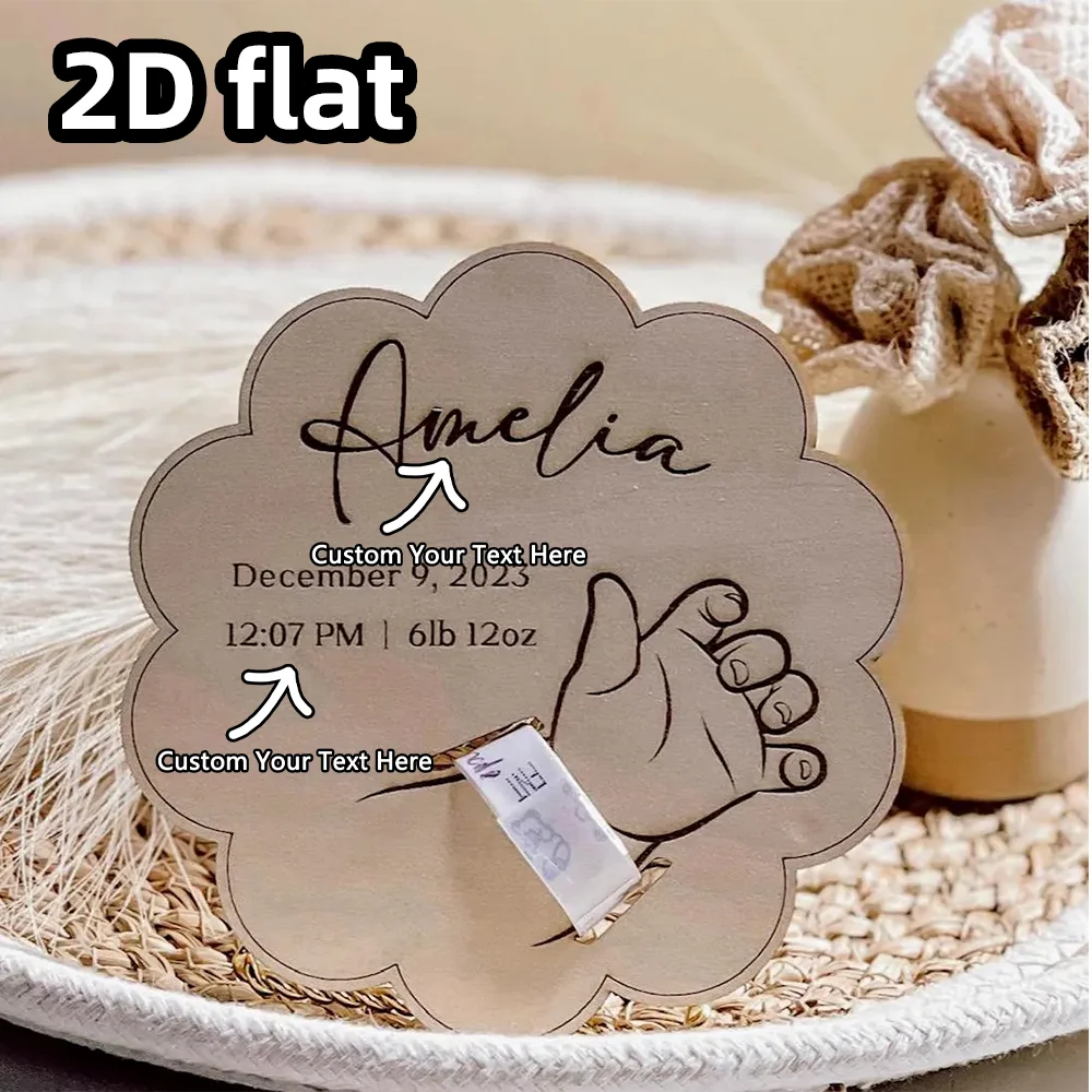 Engraved Wooden Baby Bracelet Holder Single Item, Birth Hospital Keepsake, Personalized Nursery Decor