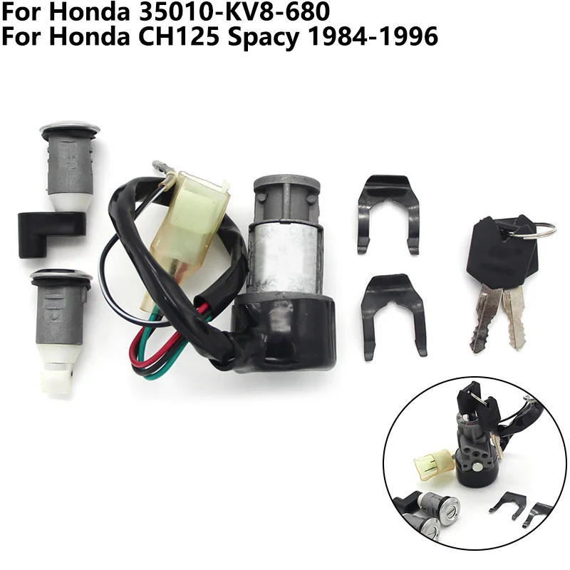 For Honda CH125 Spacy 1984 1985 1986 1987 1988 1989 1990 1991 19921996 35010-KV8-680 Motorcycle Fuel Gas Tank Cap Cover Lock Set