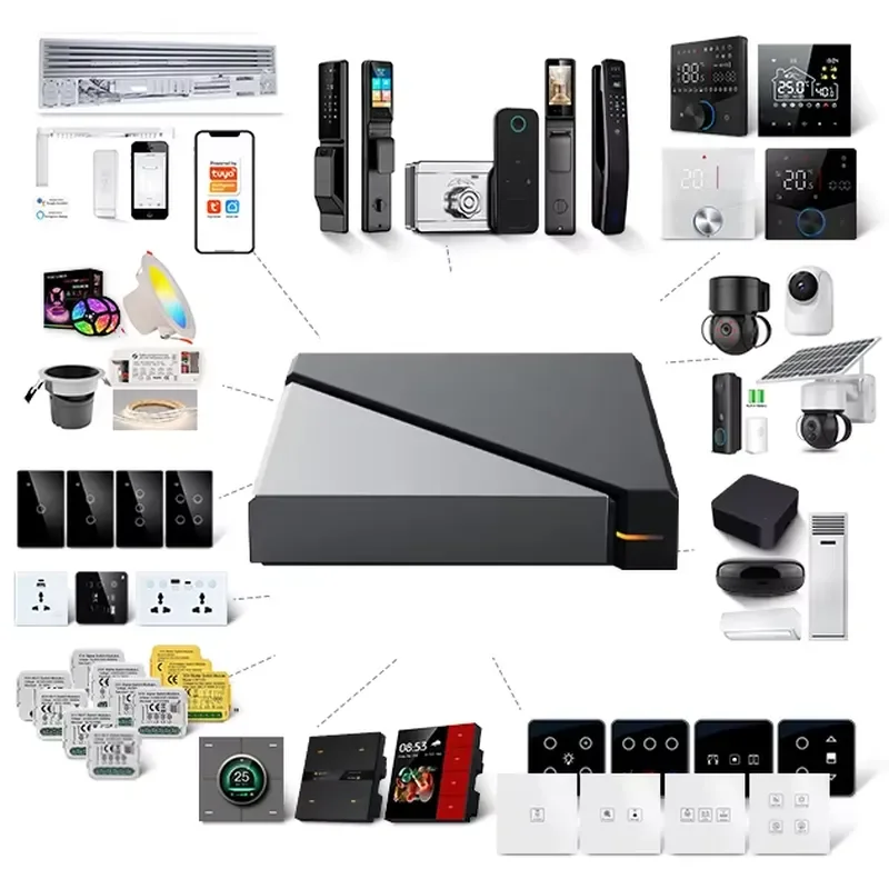 2026 Multi-mode Gateway RJ45 Wired Ethernet Zigbee 3.0 Smart Home Gateway Hub with IPS Display and Smart Life App