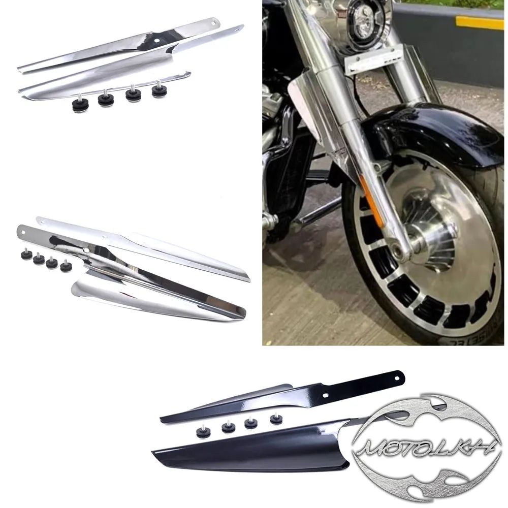 

Черная вилка для мотоцикла, передняя ветрозащитная перегородка, дефлектор лобового стекла, накладка для Halley Softail Fat boy FLFB 114 FLFBS 2018-2024