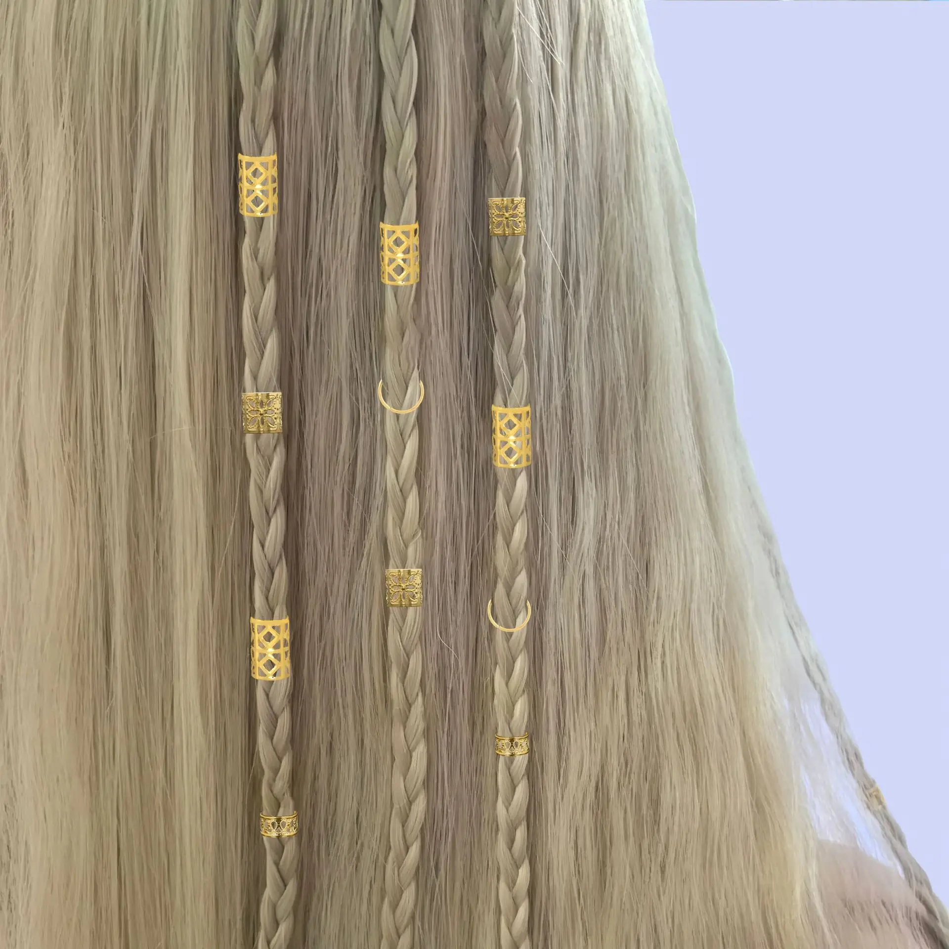 

80 Pieces Metal Hair Rings DIY Dreadlock Braid Clips Hair Tube Accessories Non Slip Strong Grip