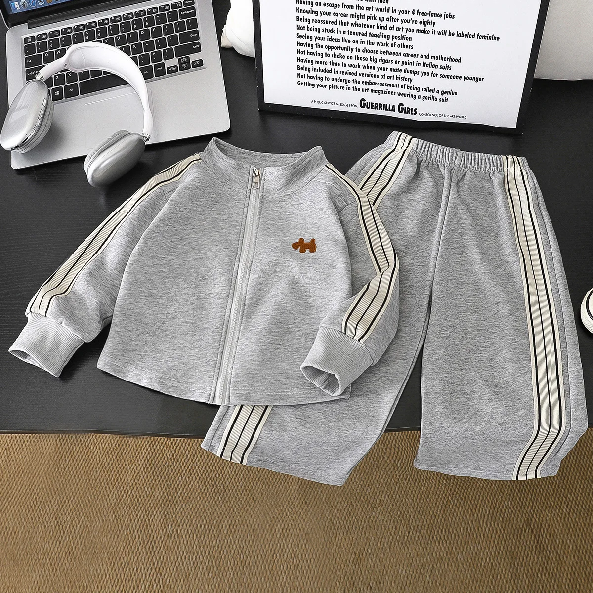 2-10Y Kids Tracksuit Set with Striped Children's Autumn Set Kids 2pcs Zipper Sweatshirt & Long Pants Kids Fashion Sports Outfit