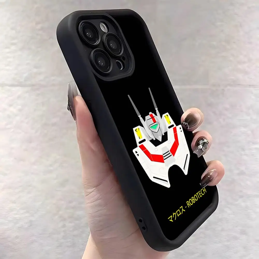 Funda de Silicona con Diseño de Anime Robotech para iPhone 17 Pro Max, 16, 15, 14 Pro Max, iPhone 13 Pro Max, 11 Plus