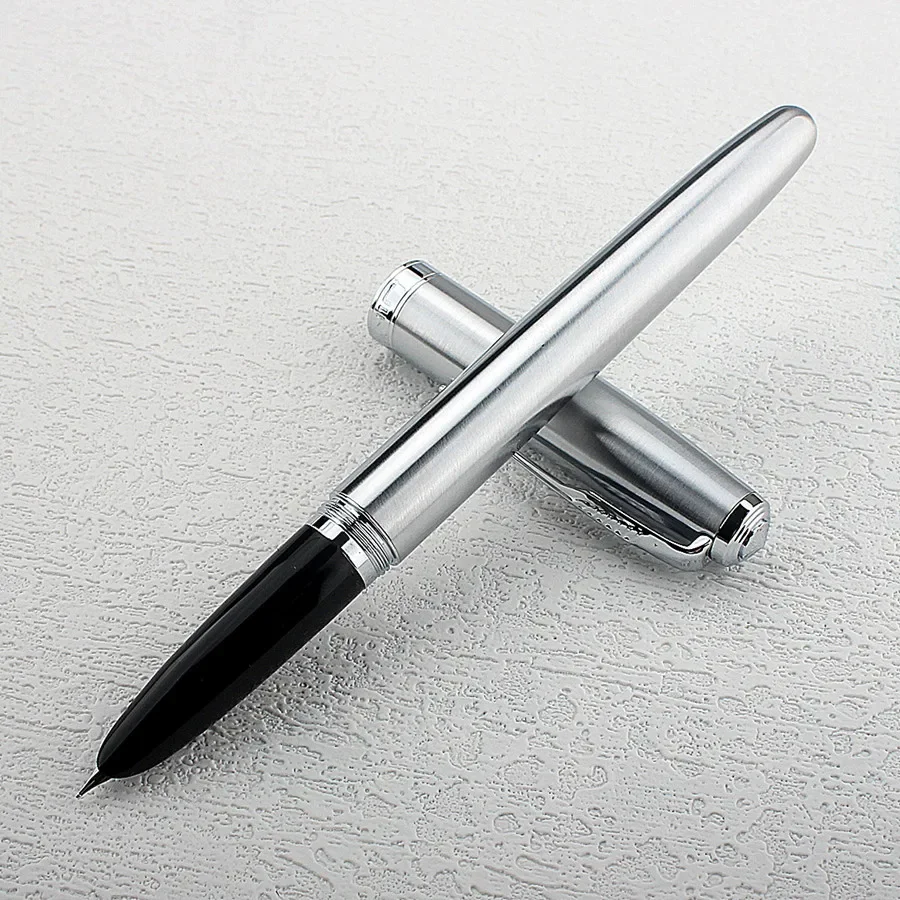 

Luxury Jinhao 85 Fountain Pen New Stainless Steel Writing Ink Pen for Calligraphy Practice with 0.38mm Nib