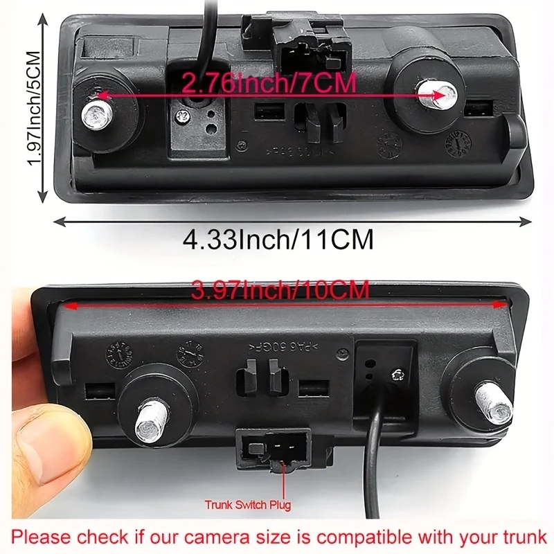 

Rear View Camera with Dynamic Trajectory Guide & Parking Lines for Audi & VW Models OEM Trunk Handle Fit, 170° Fisheye Lens