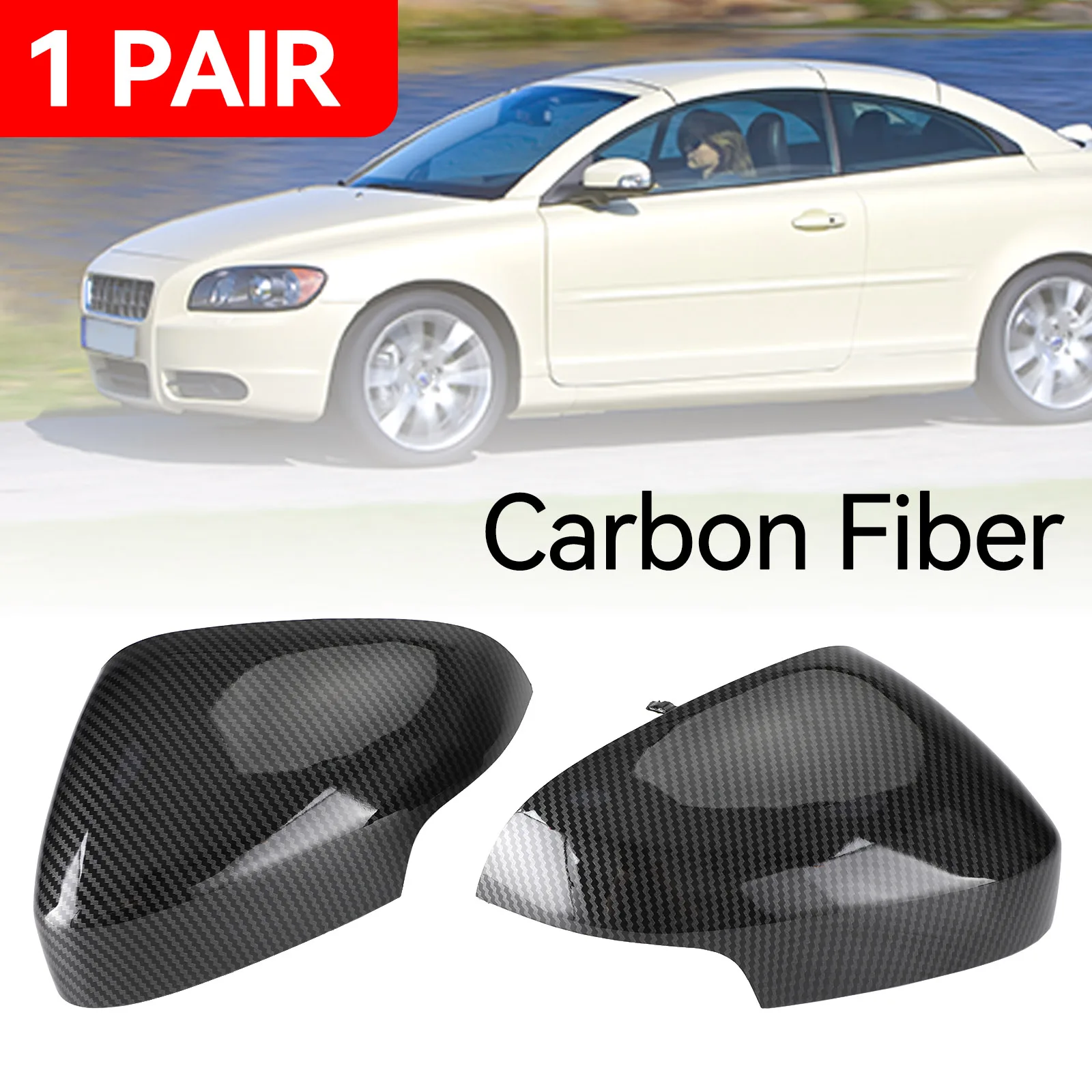 

Artudatech Carbon Fiber Rearview Side Mirror Cover Cap for Volvo S80 2008-2013