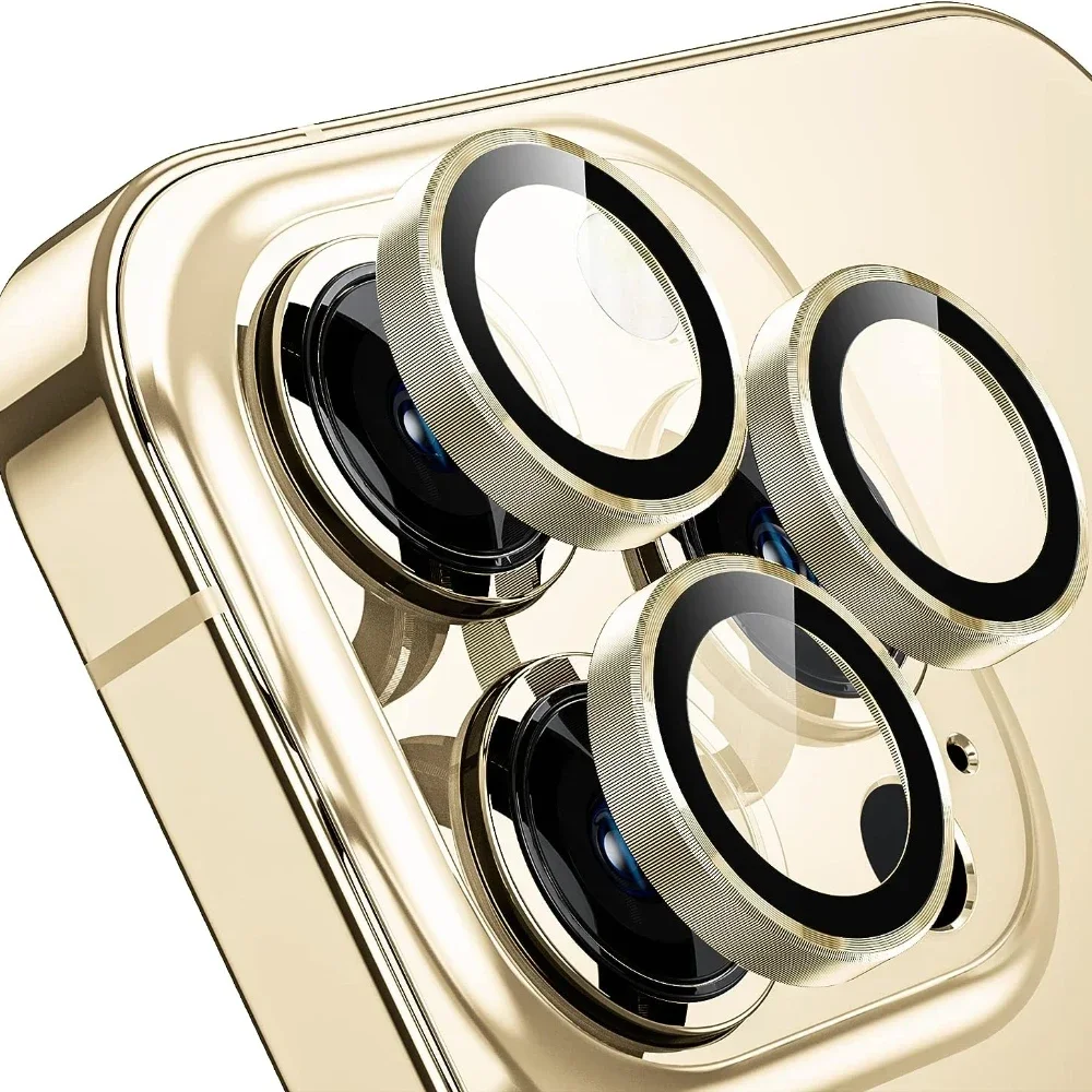 Titanium Gray Metal Tempered Glass Camera Lens Cover Screen Protector For Iphone 15 16 Pro Max/Plus