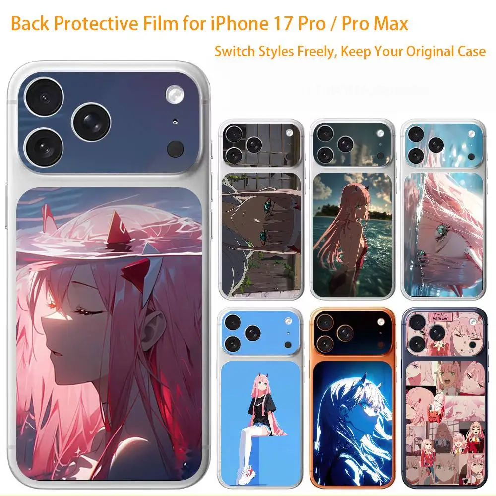 

Cute Darling Girls Zero Two Premium Skin Wrap for iPhone 17 Pro/Max, Back Frame Camera Protective Decal (Not Case)