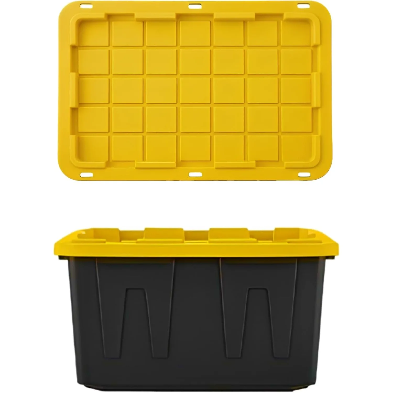 12-Pack Heavy Duty Storage Totes with Lids, 27 Gallon - Stackable Plastic Storage Bins, Industrial Organizer Containers for Garage, Closet, Basement, Office, Moving & Outdoor Storage view 5
