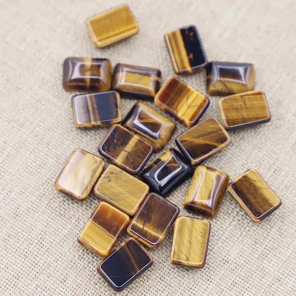 Hot Natural Stone Tiger Eye Square Shape CAB Cabochon Bead for Jewelry&Clothes Accessories 14x10mm Wholesale 50Pcs Free Shipping