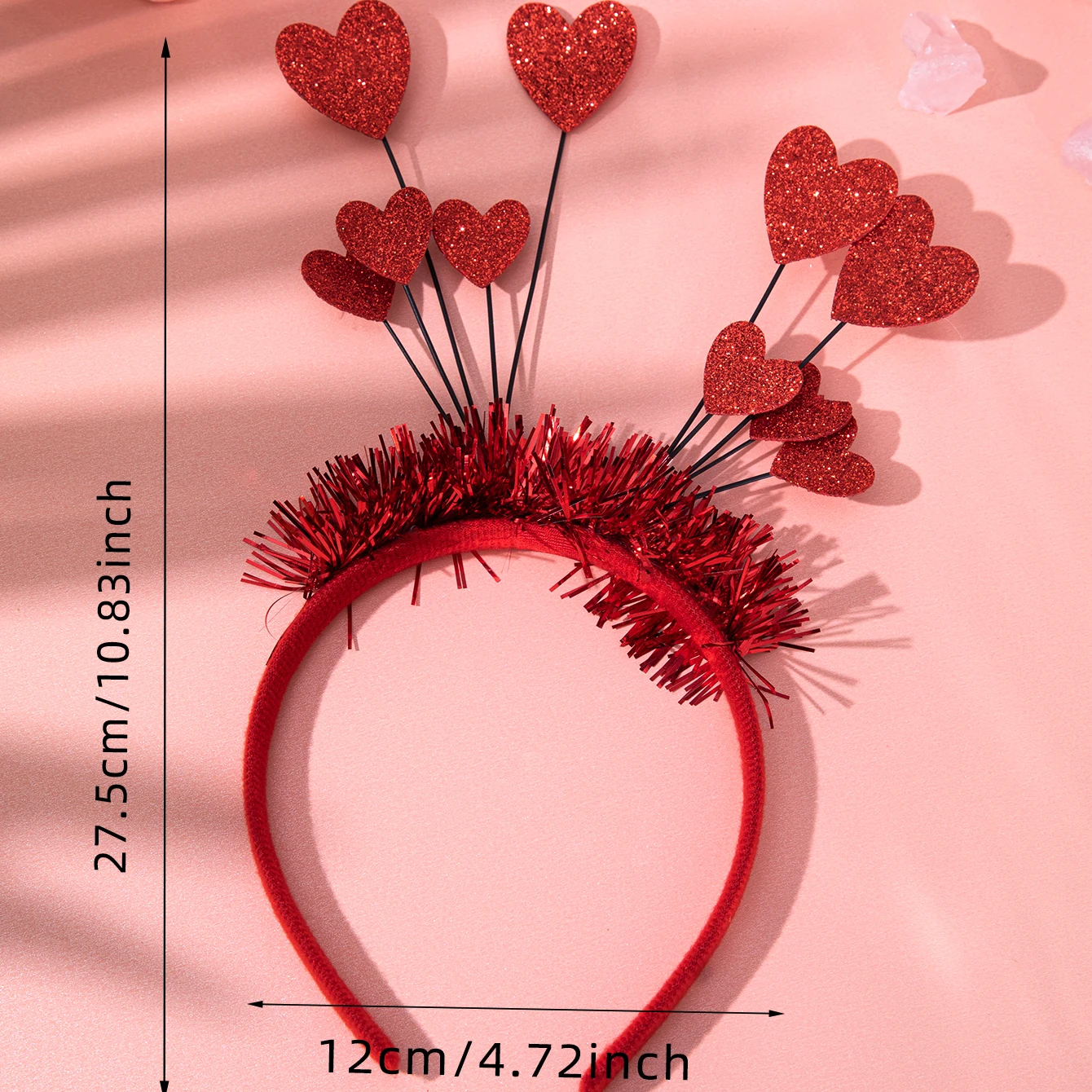 Valentine Headdress 10.83 Inch Love Headbands Women Red Headband Wedding Cupid Costumehoops Hair Accessories