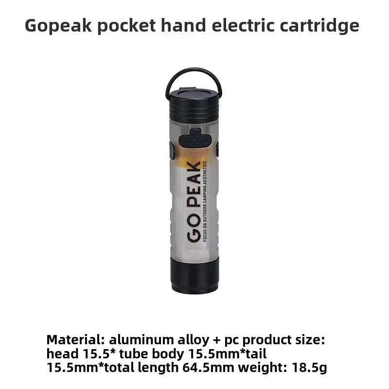 Gopeak Mini Pocket LED-zaklamp USB oplaadbare zaklamp sleutelhanger clip cap licht lang uithoudingsvermogen nood wandelen kamperen buiten
