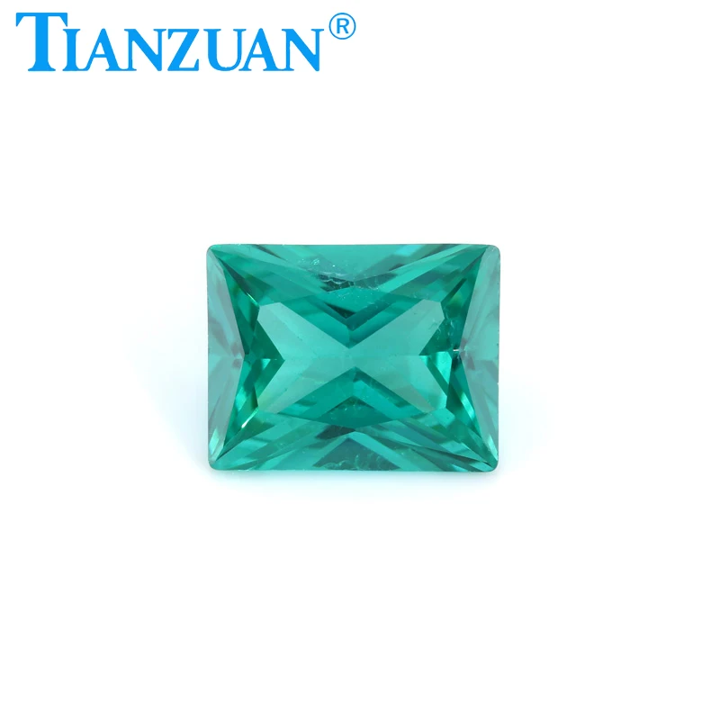Paraiba Color Lab Grown YAG Rectangle Shape Princess Cut Synthetic Yttrium Aluminum Garnet Loose Stone with AGL certificate