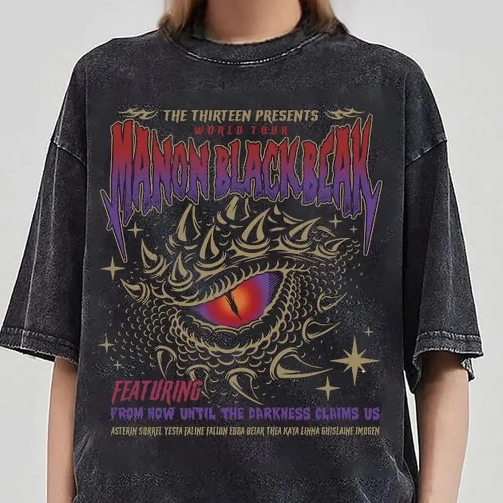 Women Cotton Tshirt Vintage Manon Blackbeak Throne Glass Shirt Sarah J Maas Rowan Whitethorn Shirt Crescent City Book Lovers Tee #1