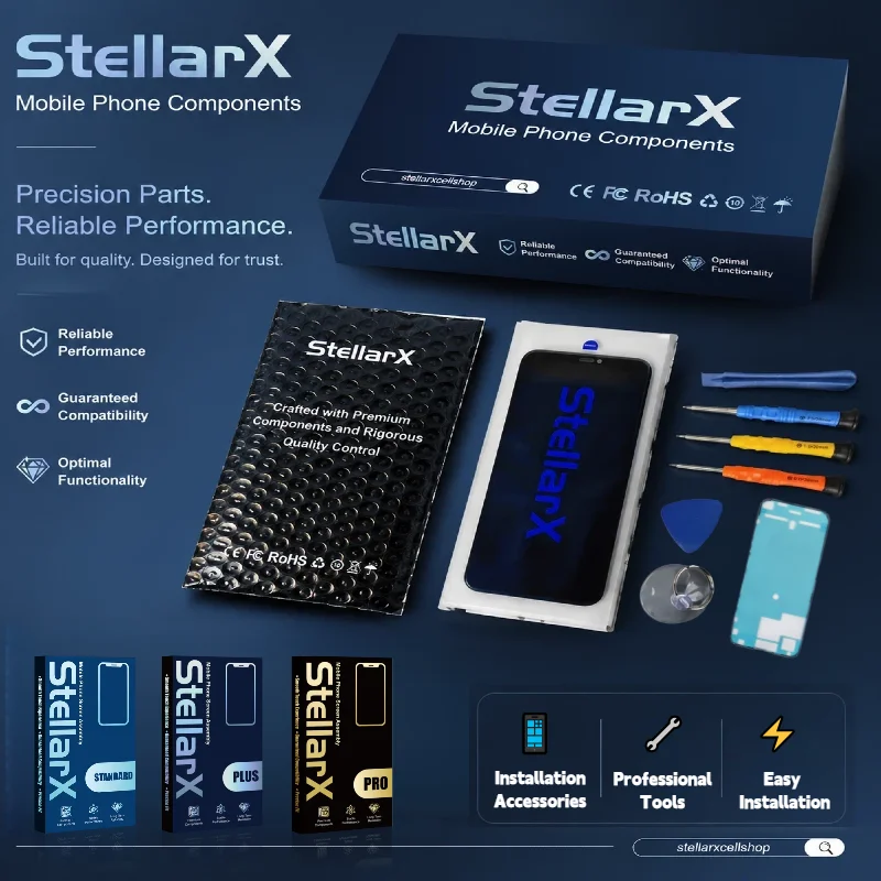 StellarX HD+ High Resolution Display Screen Replacement for iPhone14 Promax Full Display Assembly Repair Parts with free tools