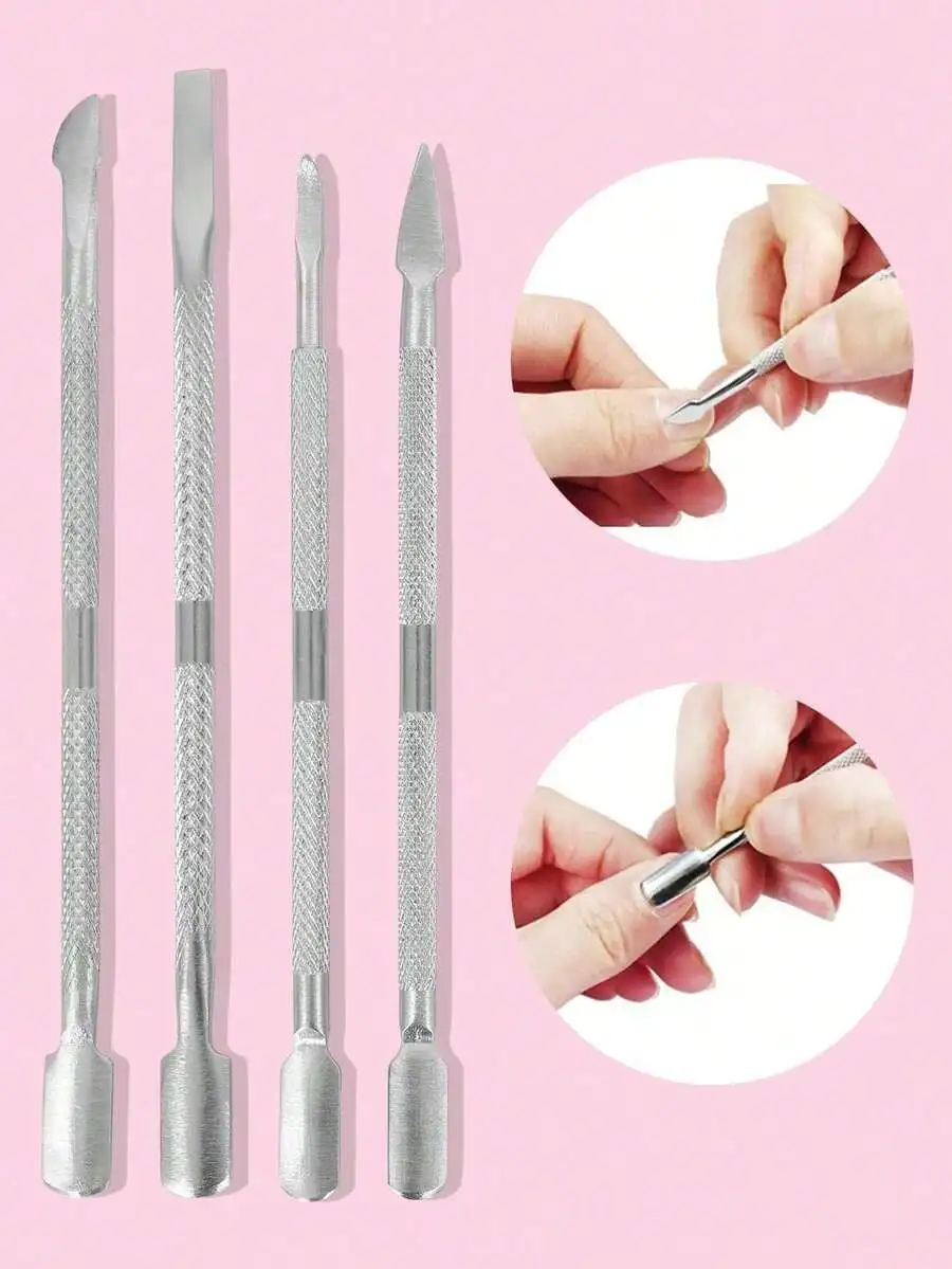 

4pcs Nail Push Nail Kits,Nail Supplies,Nail Tools,Nail Art Tools,Back To School,Nails,Nail Tools For Press On Nails