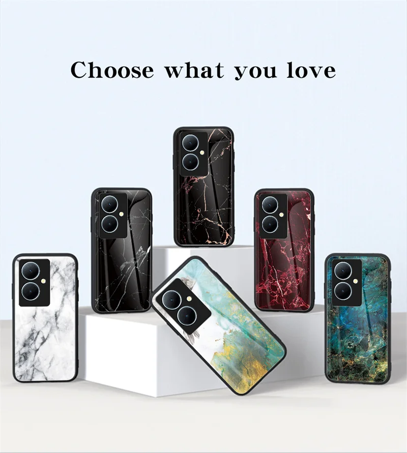 Vivo V29 Lite V29Lite V2244 Case Marble Grain Tempered Glass Shockproof Hard Back Phone Case for vivo V29 Lite V29Lite V2244 image 6